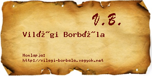Világi Borbála névjegykártya
